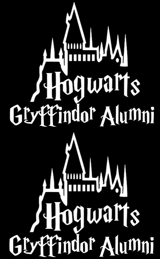Hogwarts Alumni Castle Choice of House 2 Pack 6" Vinyl Decals Car Window Laptop