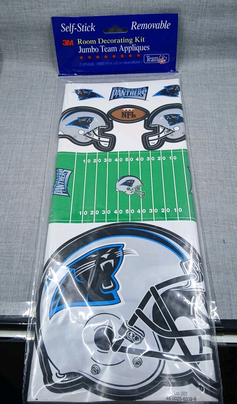 Vintage NFL Carolina Panthers Self-Stick Jumbo Team Appliques NEW Sealed