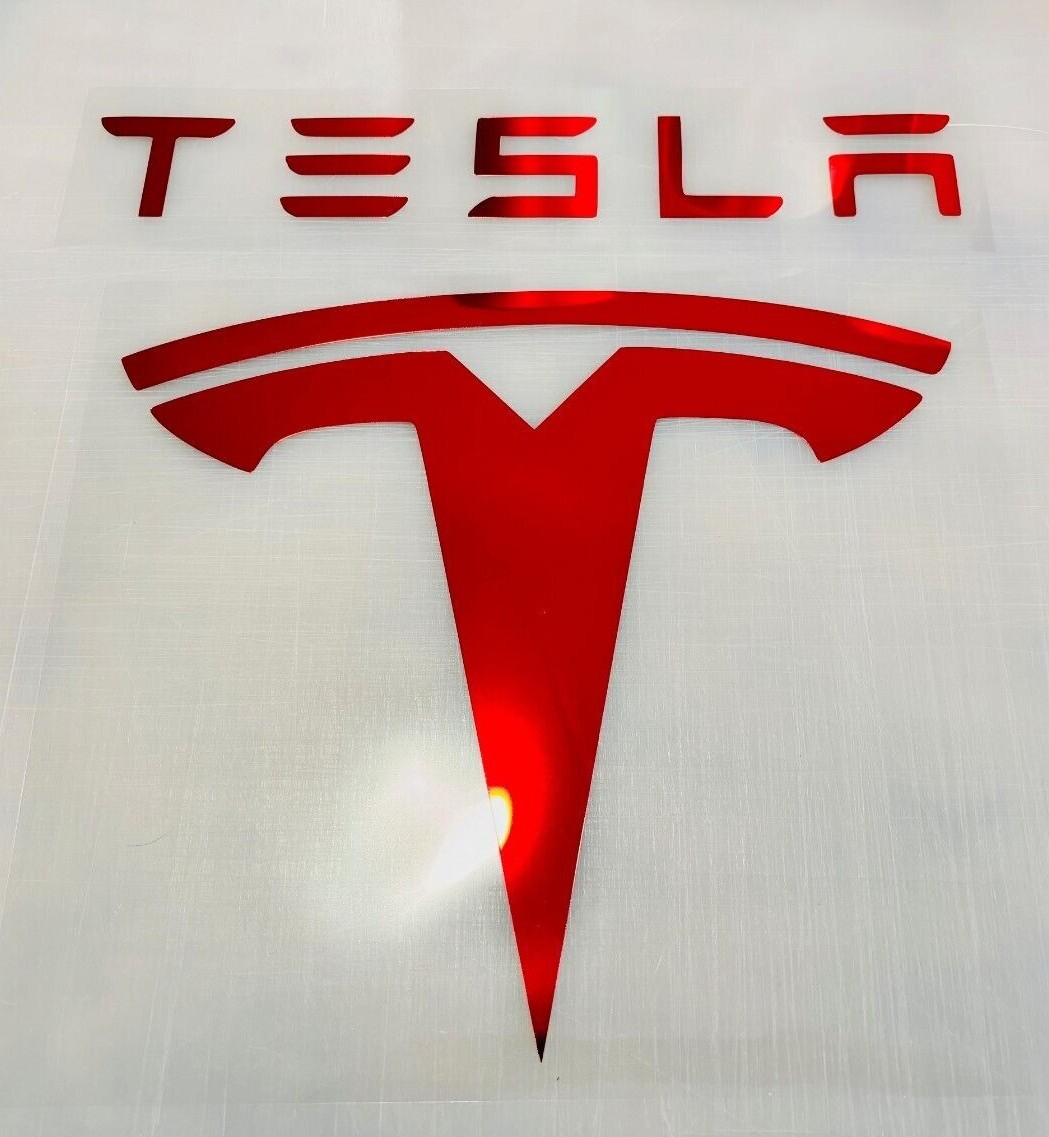 TESLA Vinyl Decal Many Sizes Gorgeous Mirror Rose Red FREE Ship