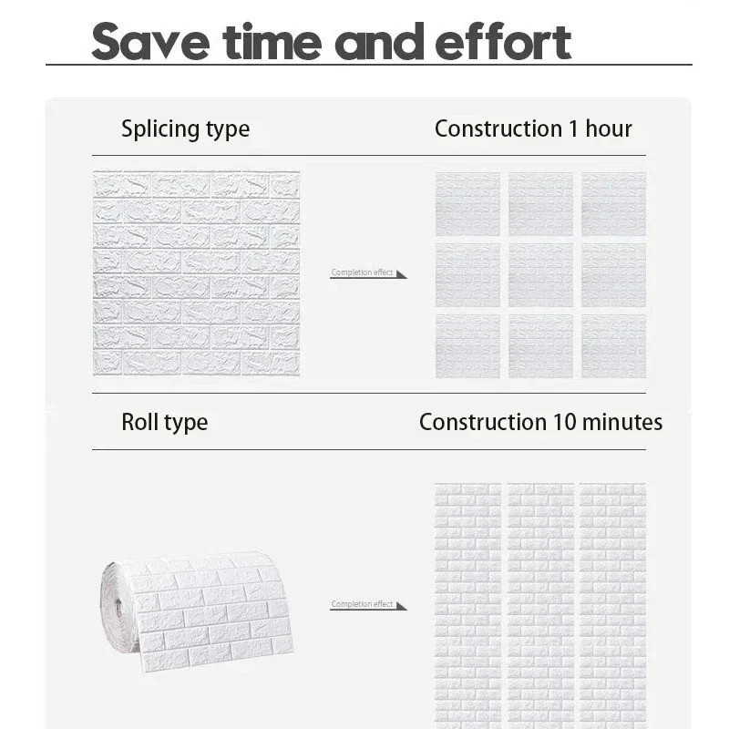 3D Foam Brick Self Adhesive Wallpaper Waterproof Wall Stickers Home Decor