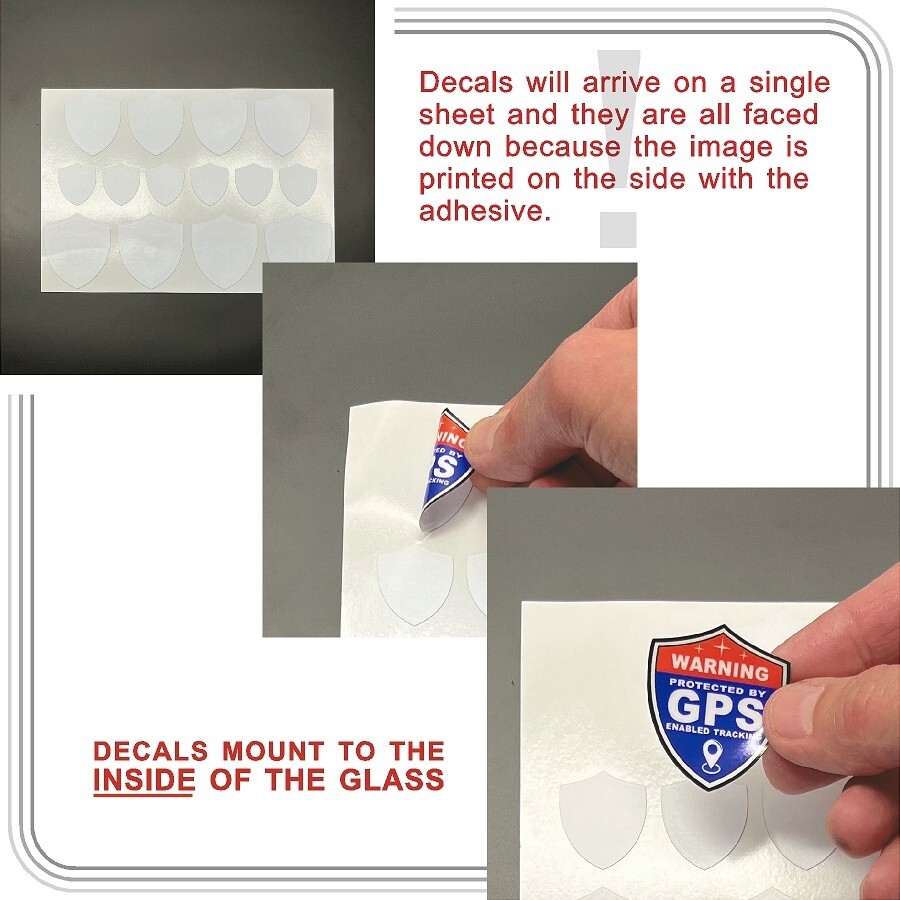 14 PACK GPS Tracking Warning INSIDE MOUNT Theft Deterrent Stickers High Quality