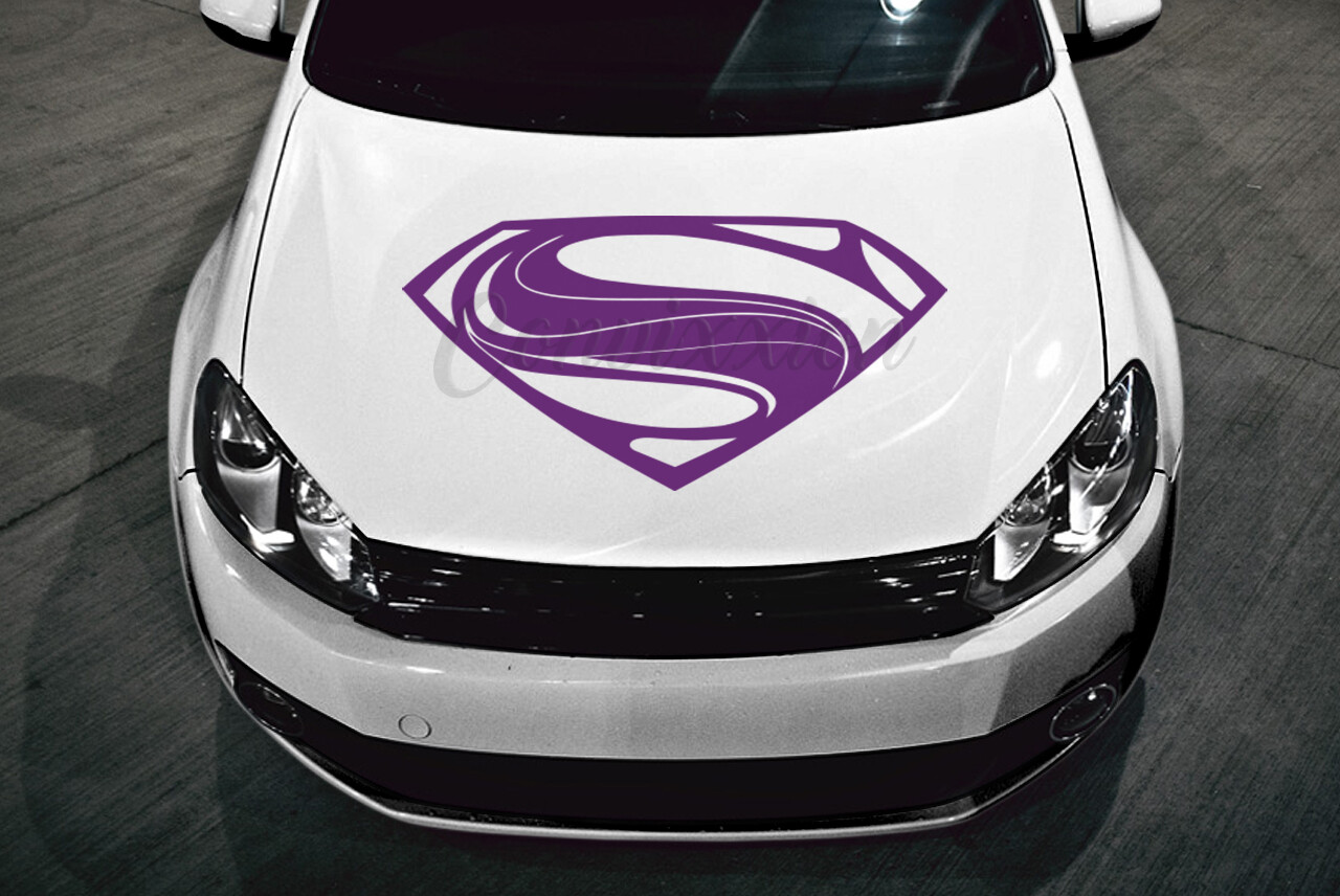 Superman Hood Decal Car Truck Door Glass Vinyl 32" S Shield Single Color
