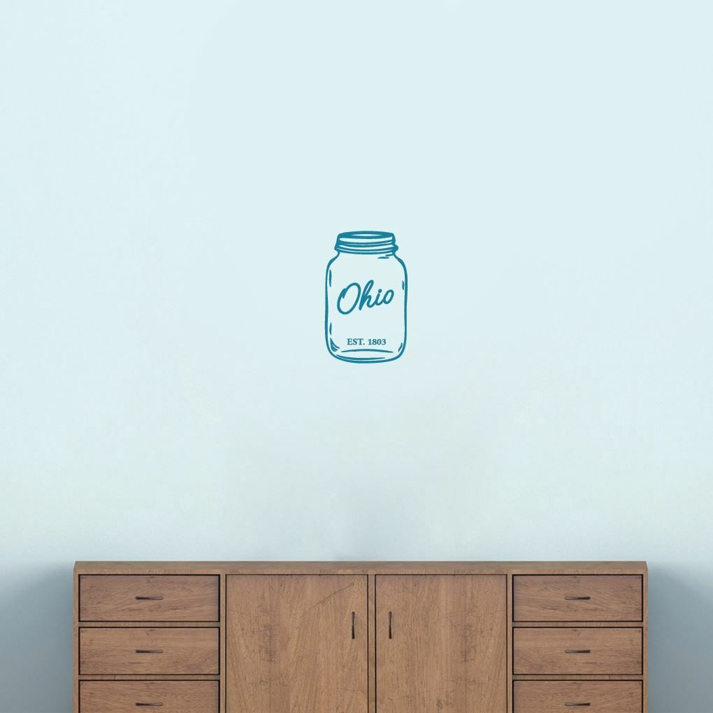 Ohio Mason Jar Wall Decal – State, Home, Farmhouse, Entryway, Living Room, Decor