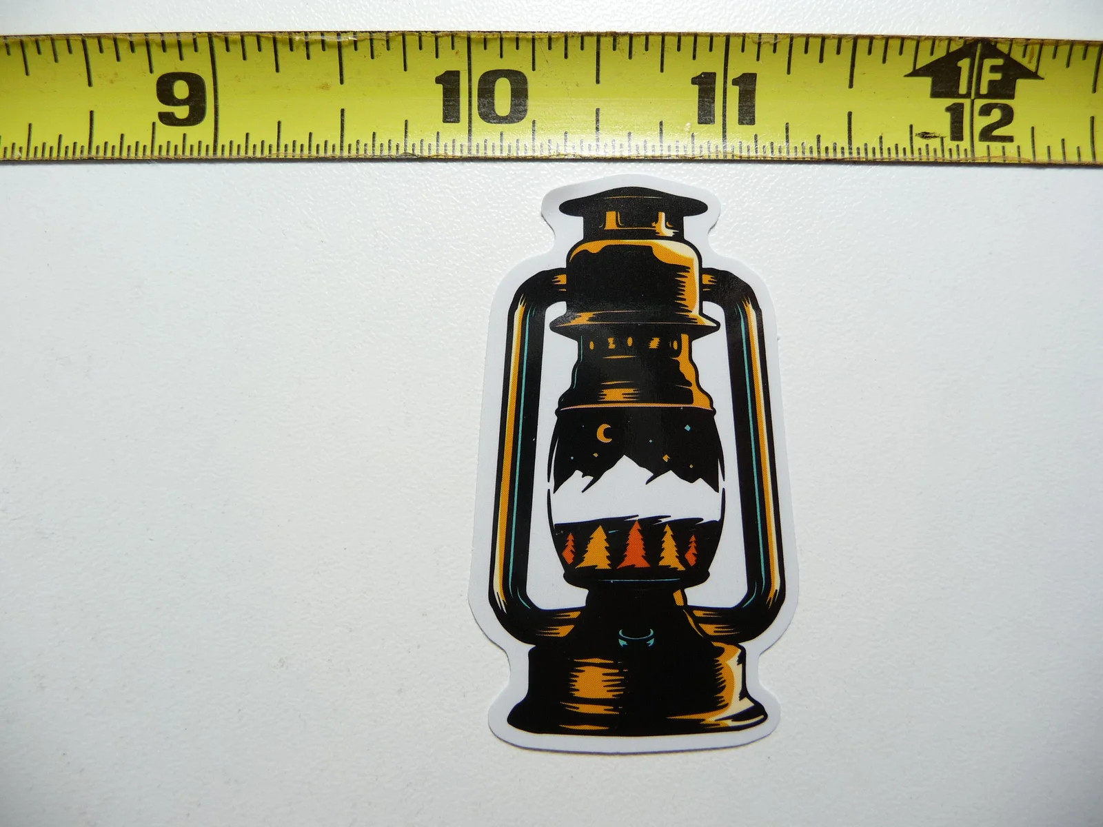 COOL NIGHT SCENE LANTERN SMALL STICKER DECAL HIKING CAMPING WOODS GEAR PARK