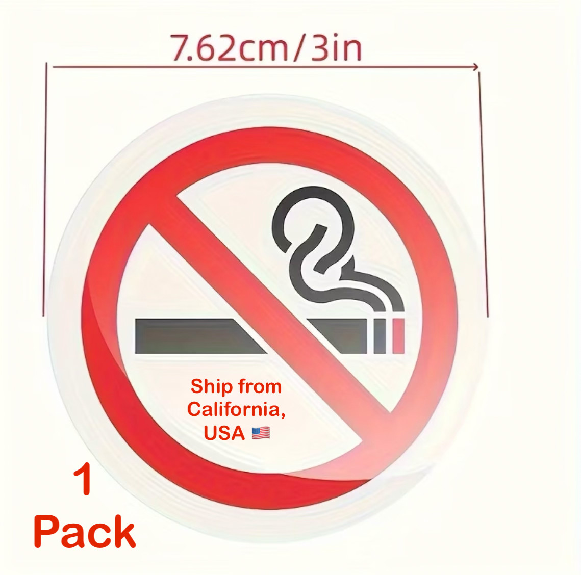 1 Pack – 3”inch No Smoking Vinyl Sticker for School Store Office Library Bus Car