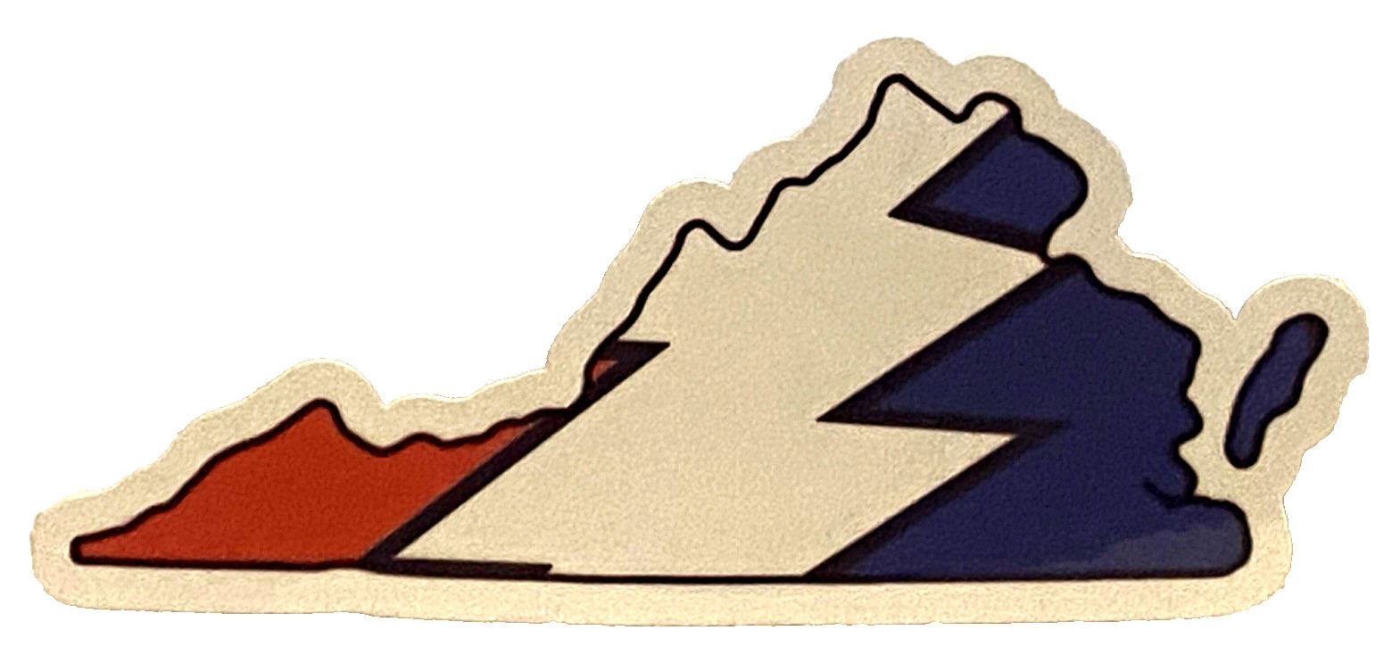 🌹⚡️GRATEFUL DEAD Lightning Bolt Virginia Sticker *NEW* Measures 3" x 1.5" ⚡️🌹