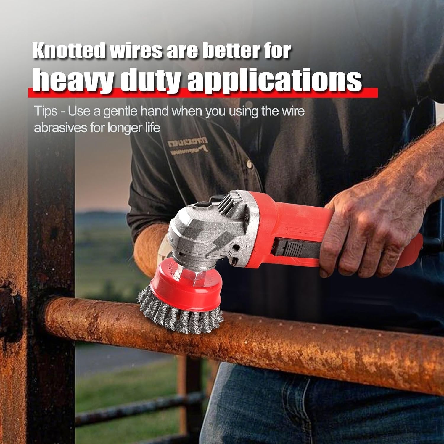 12 Pack Wire Wheel Brush for Angle Grinder, 6pcs 4” red