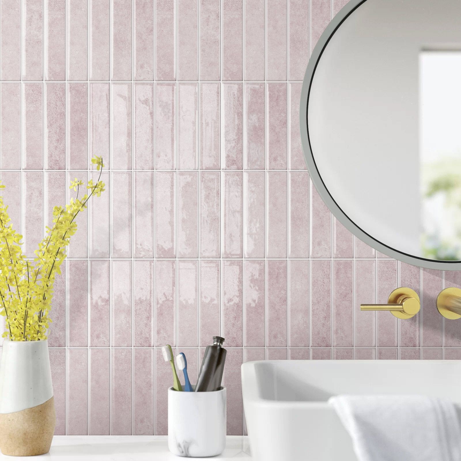 10 Pcs Peel and Stick 3D Wall Tiles 12×12" Splashproof DIY Kitchen Bathroom