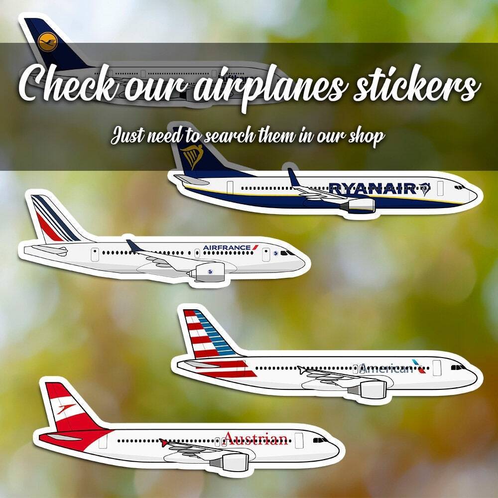 Boeing 737 Sticker, Ryan Air Airplane Sticker Waterproof for Suitcase, Car,