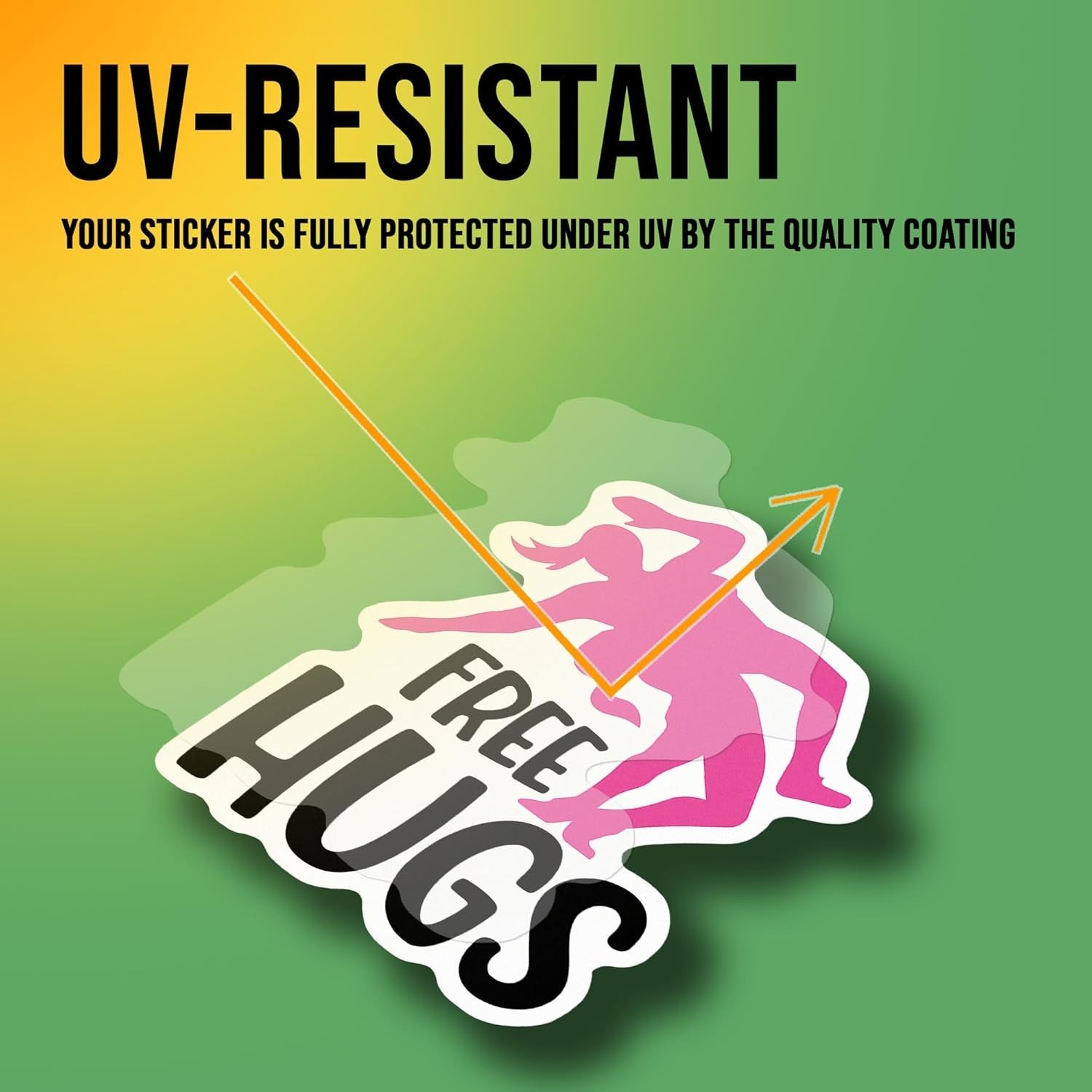 Wrestling Girl Sticker,Wrestling – Free Hugs, Cool Wrestler Decal Size 3"