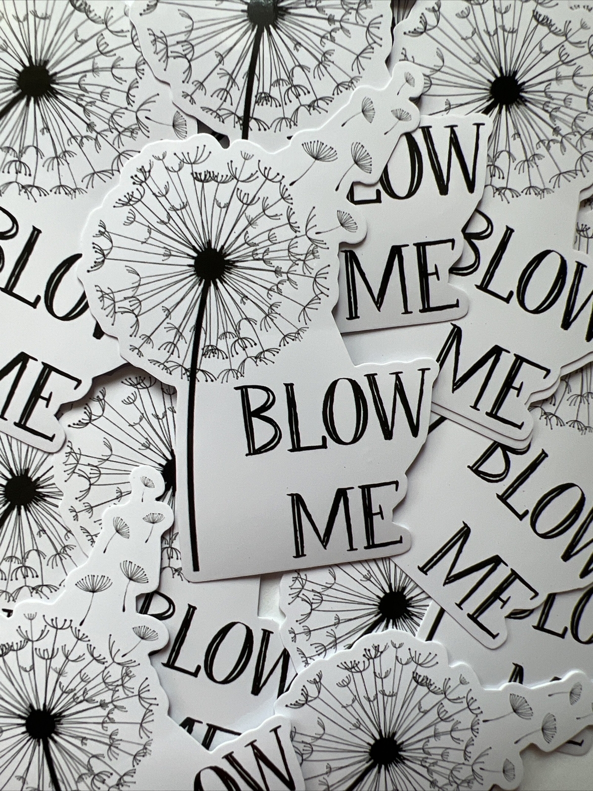 Blow Me Dandelion 4 Inch Vinyl Sticker Sarcastic Funny Meme