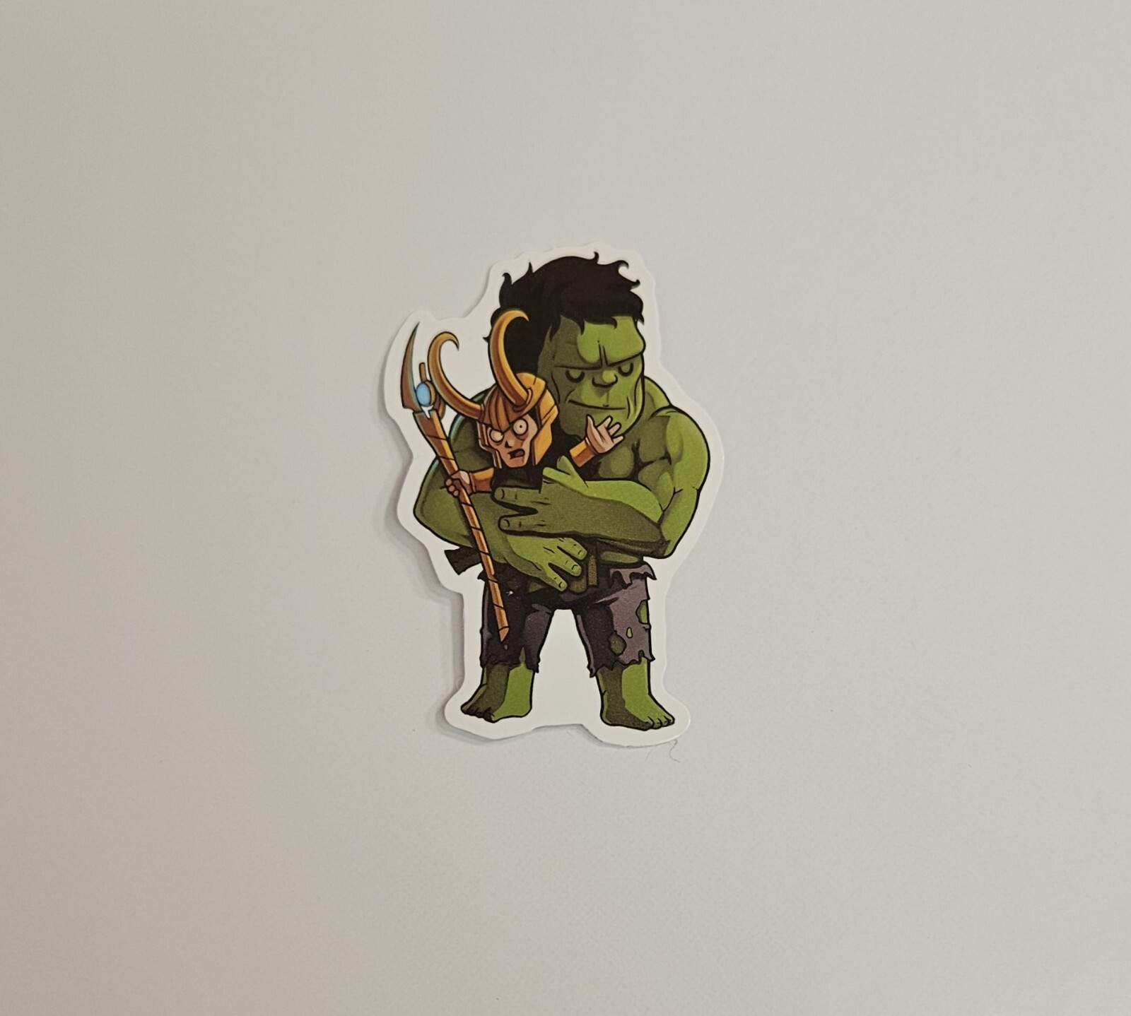 The Hulk Hugs Loki Sticker Cute Avengers Skateboard Decal