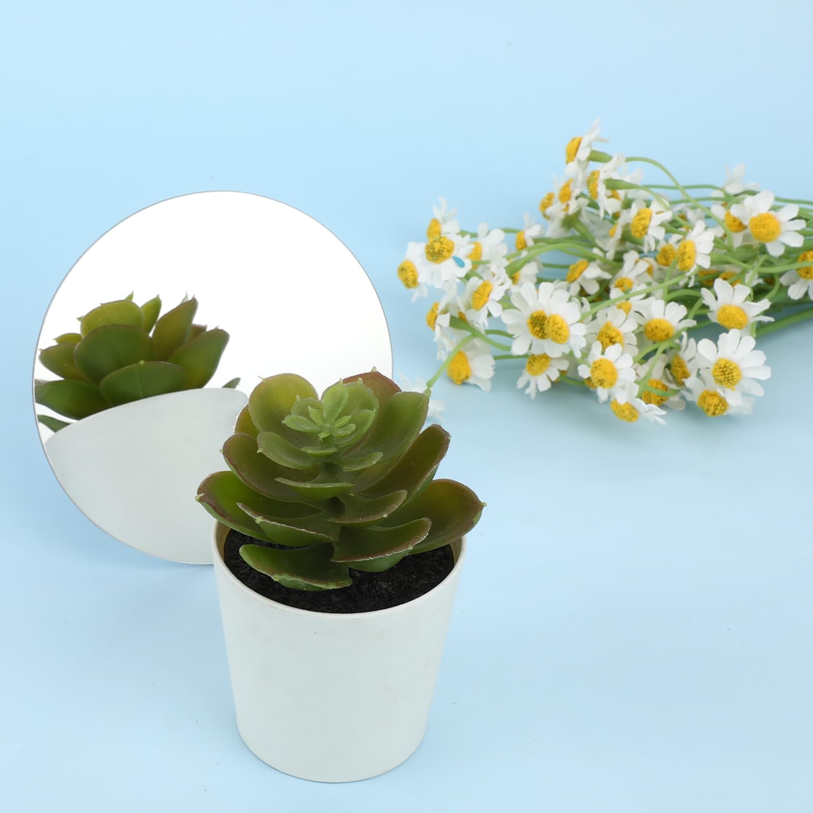 Aeaocvo 5 Pack Acrylic Round Mirrors, 4” Non-Glass Round Mirrors for Wall Dec…