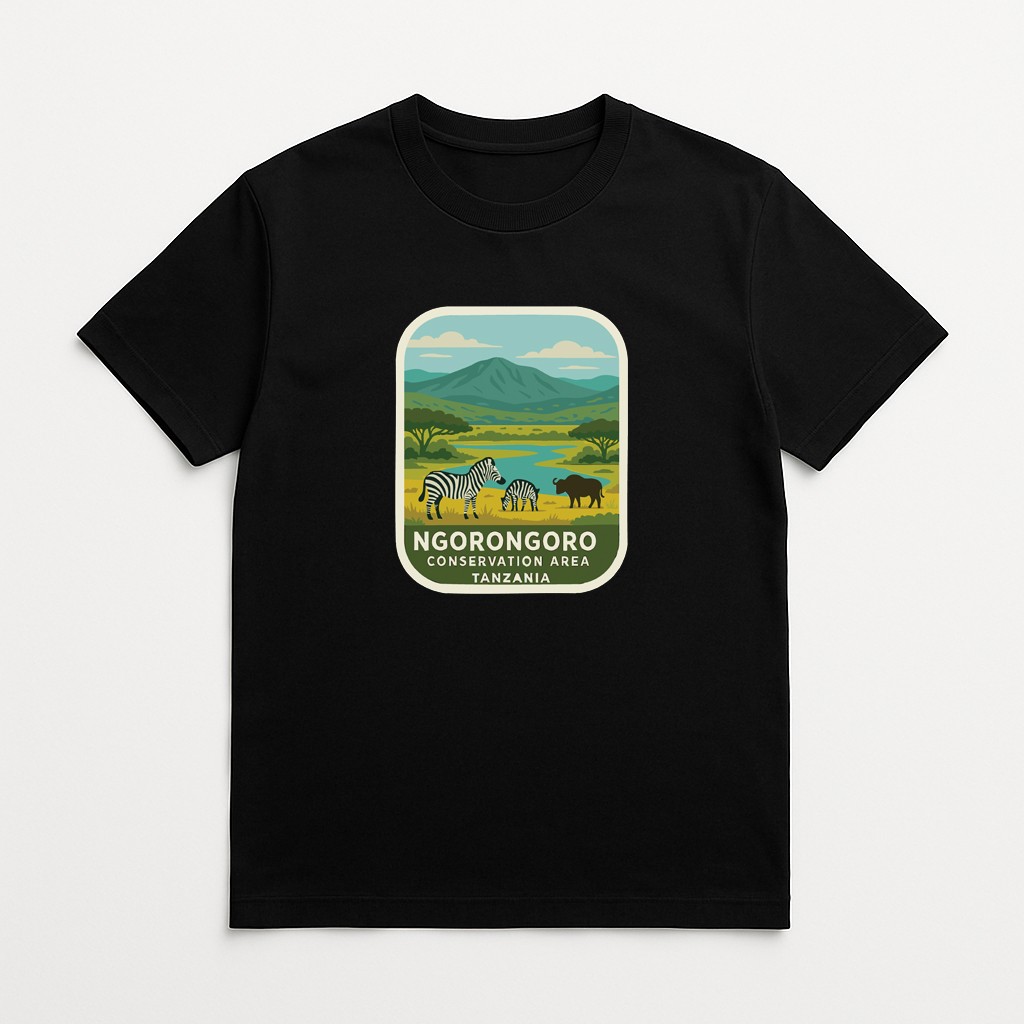 Ngorongoro Tanzania Iron On Heat Transfer Vinyl HTV Die-Cut World National Parks