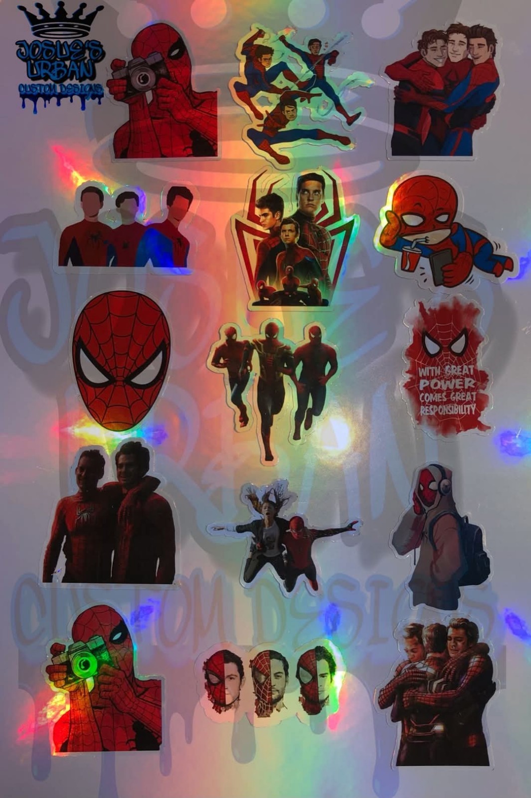 15pcs Stickers: Spider Man l Holographic Stickers