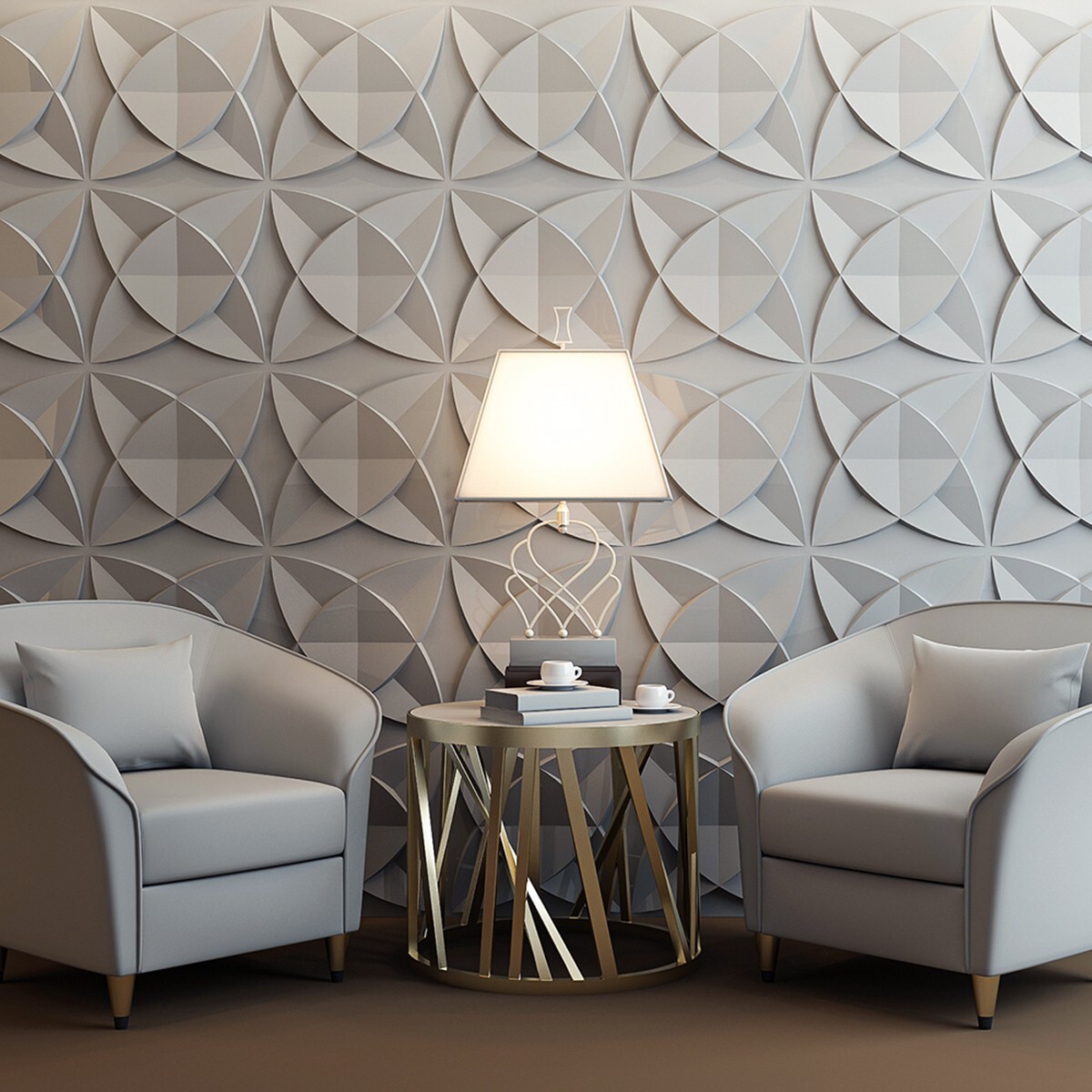 Art3d 33 Pack 3D Wall Panel Diamond for Interior Wall Décor, 12×12" Cover 32 Sq