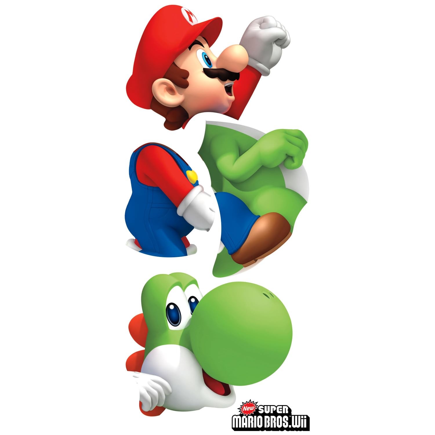 RMK1918GM Ninetendo Super Mario Bros. Yoshi and Mario Peel and Stick Giant Wa…