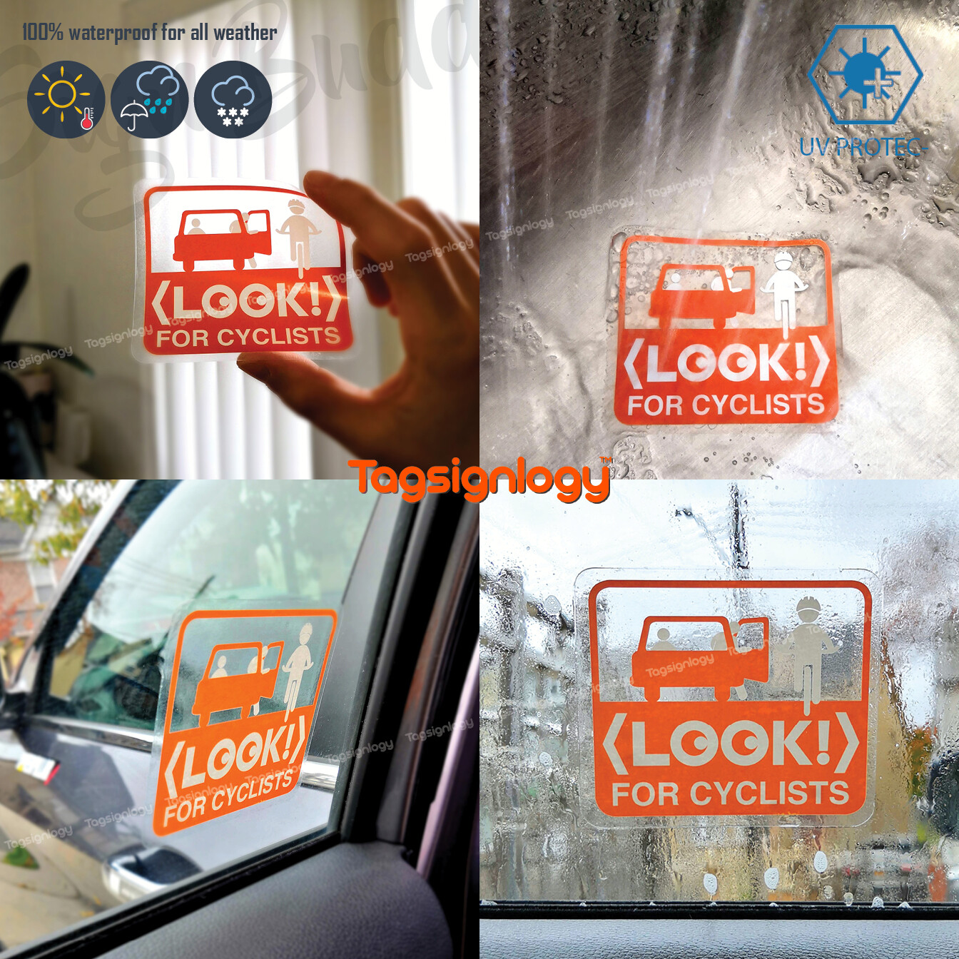 (2 pcs) In Car Camera Recording Dash Cam on Board Bumper Body Waterproof Sticker