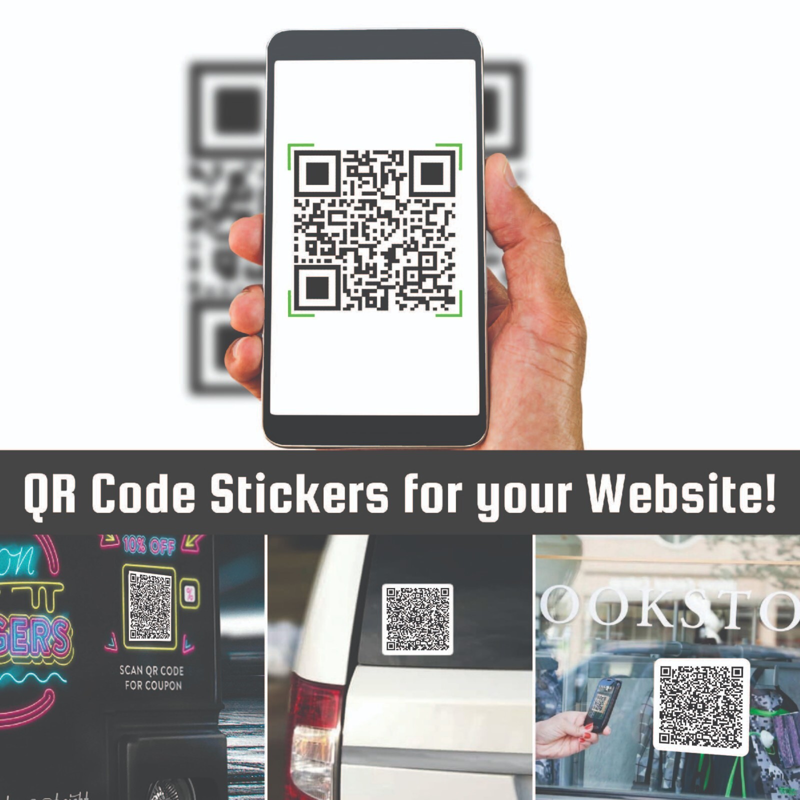 Custom Personalized Vinyl QR Code Decal Sticker of Your Website for Advertising