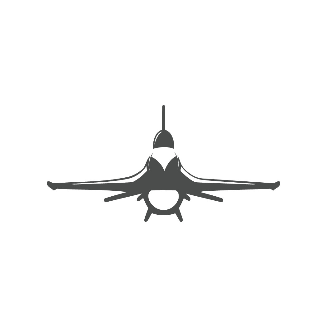 Military F-16 Die Cut Decal Available in Multiple Colors Made & Shipped From USA