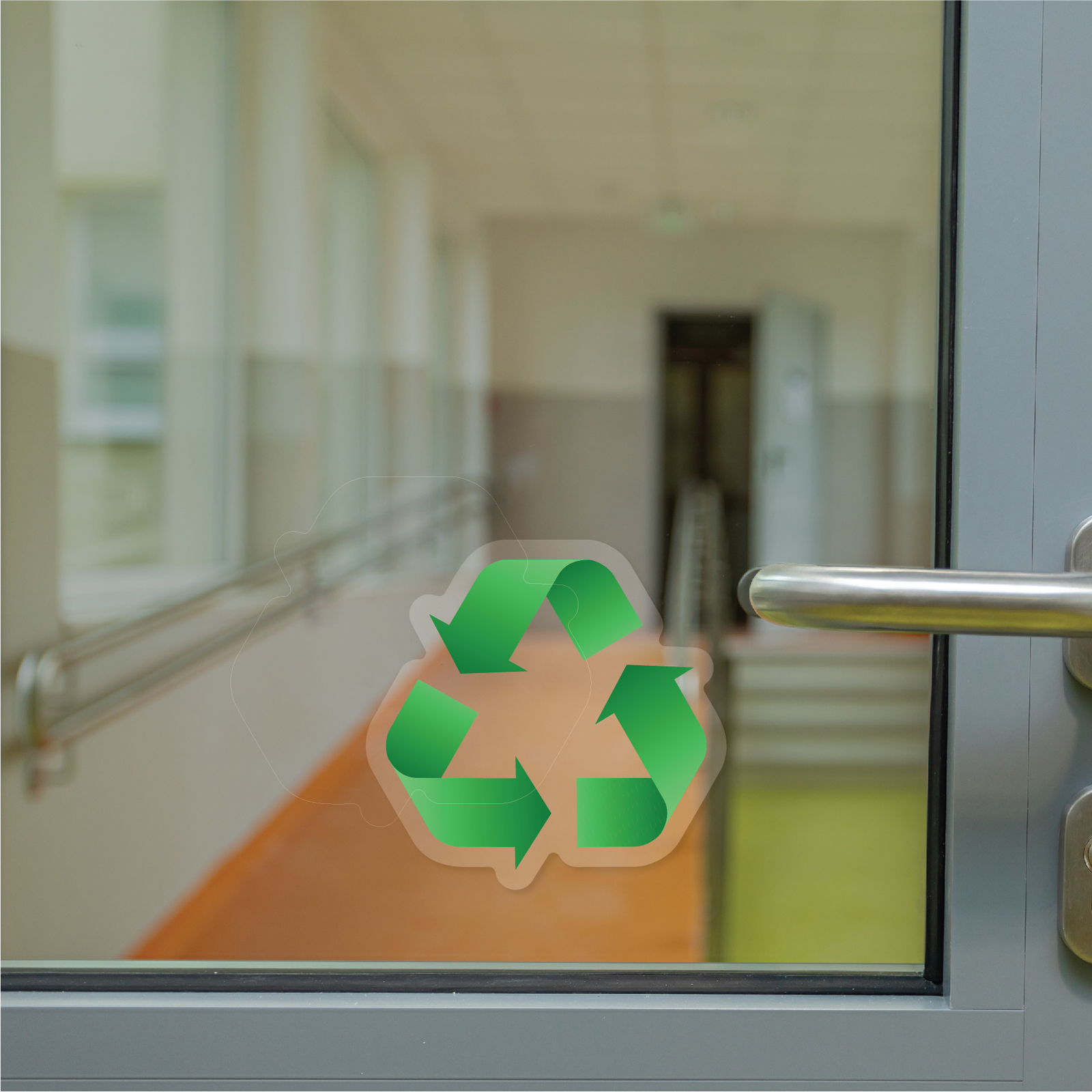 Recycle Green Arrows Symbol – 3 Mil Clear Decal