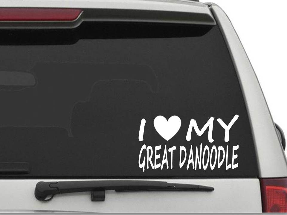 I LOVE MY GREAT DANOODLE Sticker Decal FREE SHIPPING HEART Car Truck CW1783