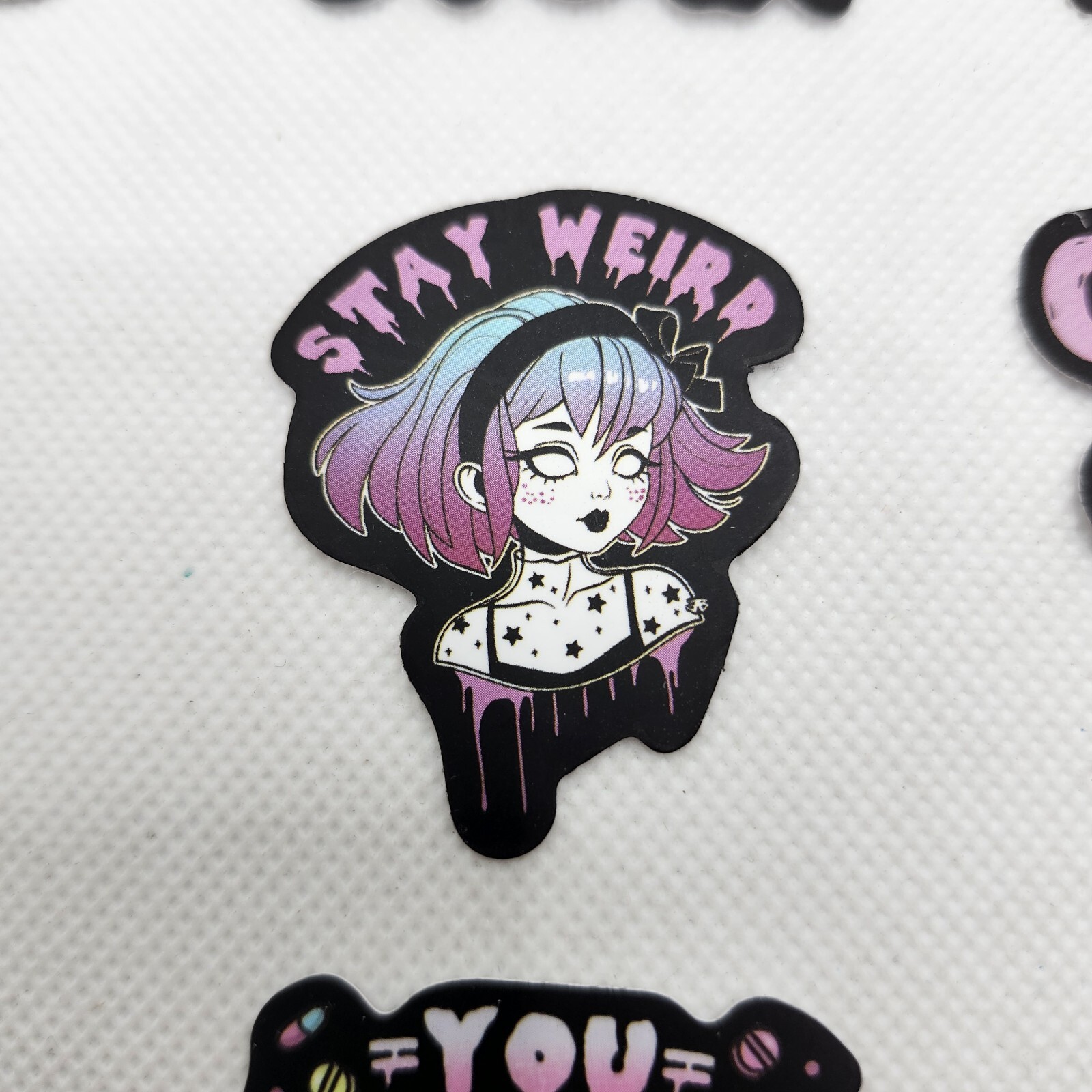 Lot Of 9 Morbid Goth Creepy Cute Dark Pastel Vinyl Waterproof Stickers Quotes
