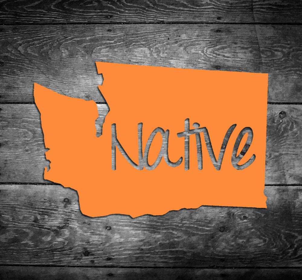 Washington Native Vinyl Sticker Car Window Door Bumper Decal Pride Home WA