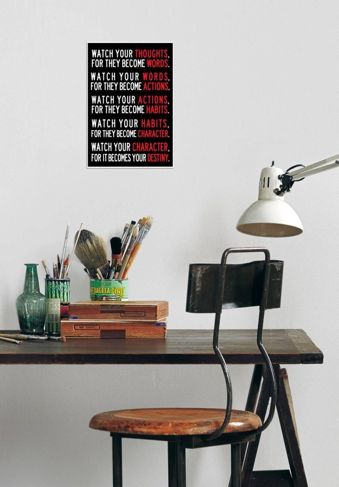 ArtEdge Watch Your Thoughts Motivational Poster Print 13×19 in Living Room