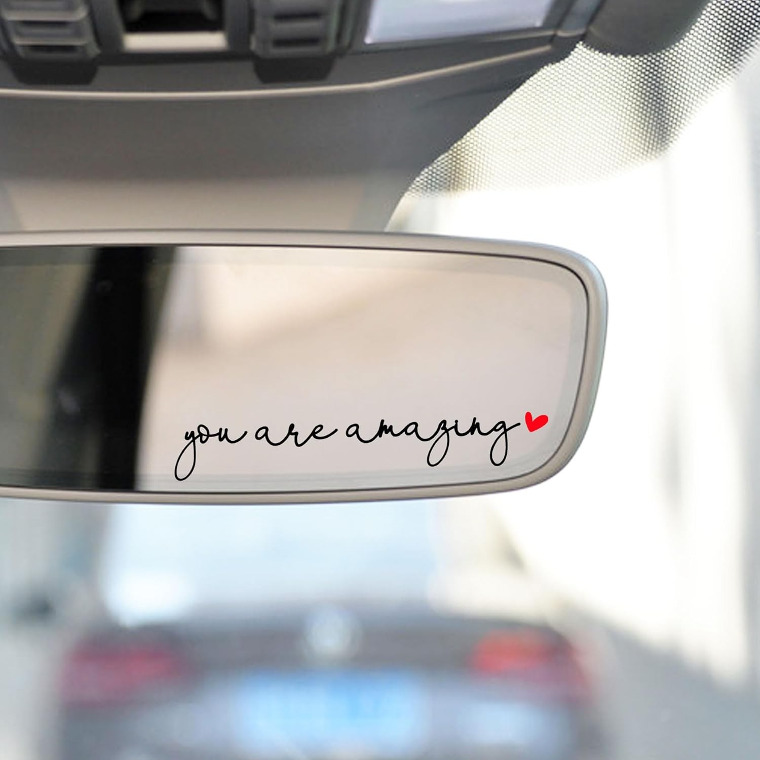 2 x You are Amazing Vinyl Sticker Mirror Decor Car Medium, Black+red Heart