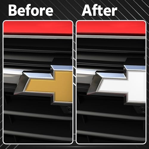 Compatible with Chevy Bowtie Emblem Vinyl Wrap Kit Logo 4PCS Gloss White