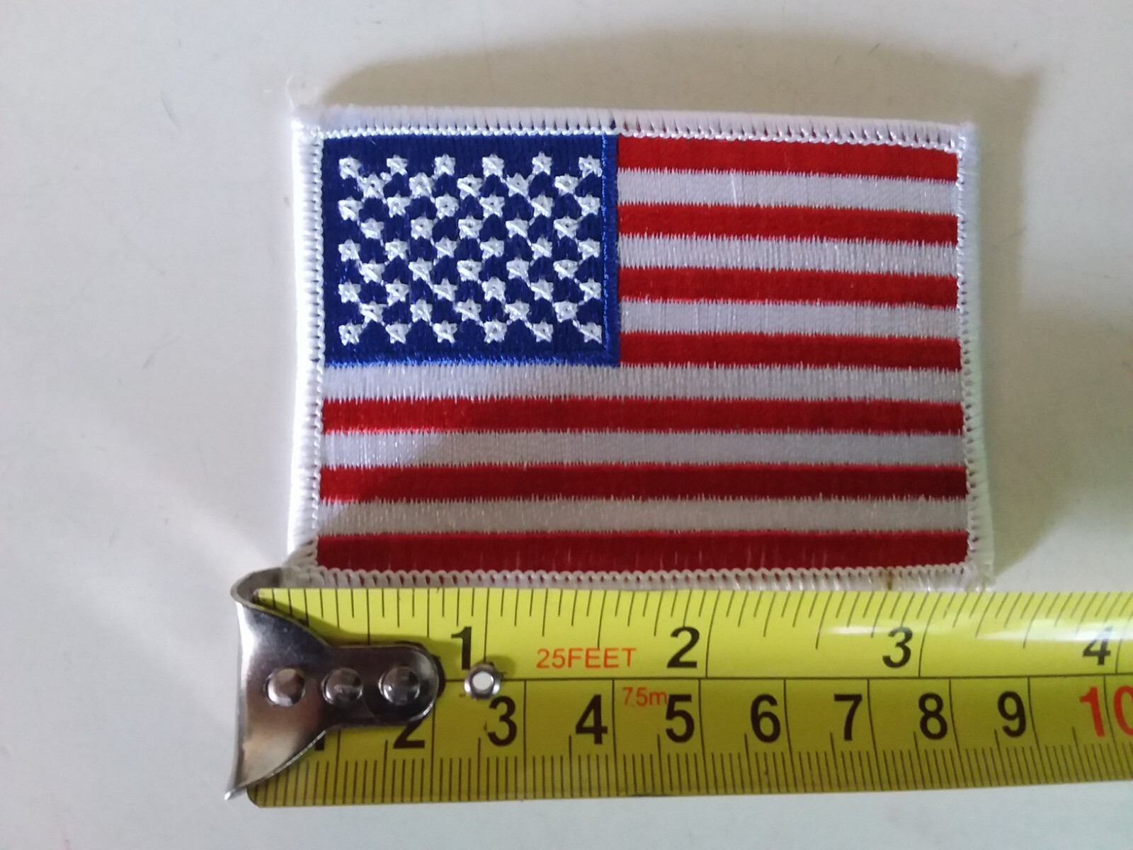 Patriotic Fabric Flag Patches 4th of July 3.5" x 2 3/8" Iron-On CELEBRATE
