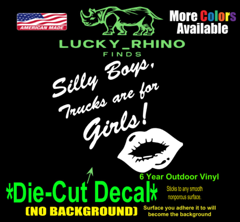 Trucks Are For Girls Boys 4×4 ram cummins Car Window Vinyl Decal Sticker
