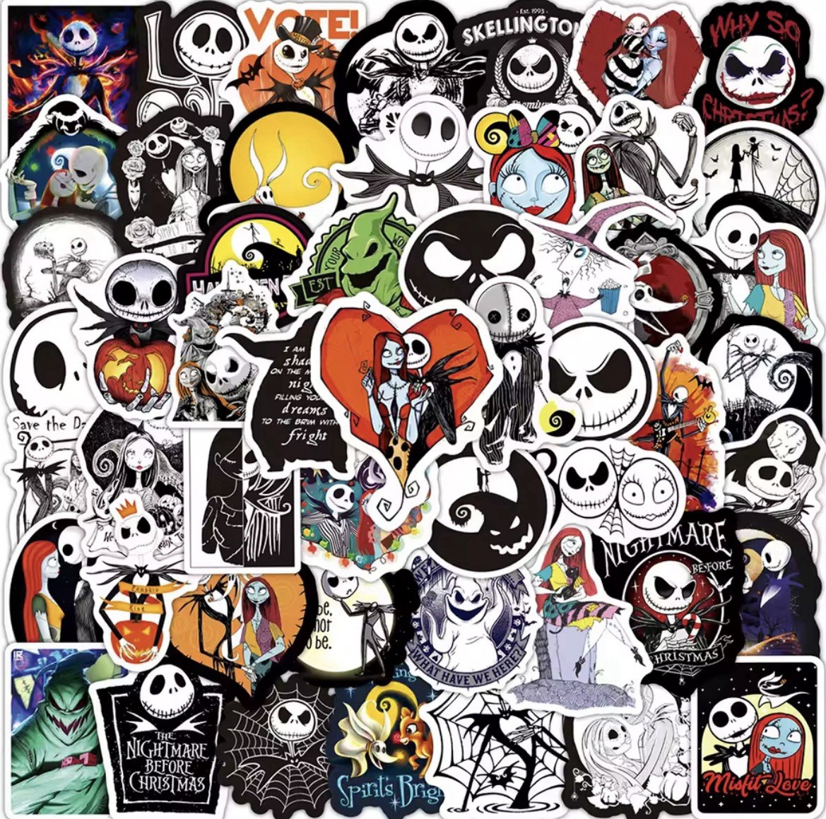 Nightmare Christmas Character Stickers 50pk Random Scary Christmas FREE SHIPPING
