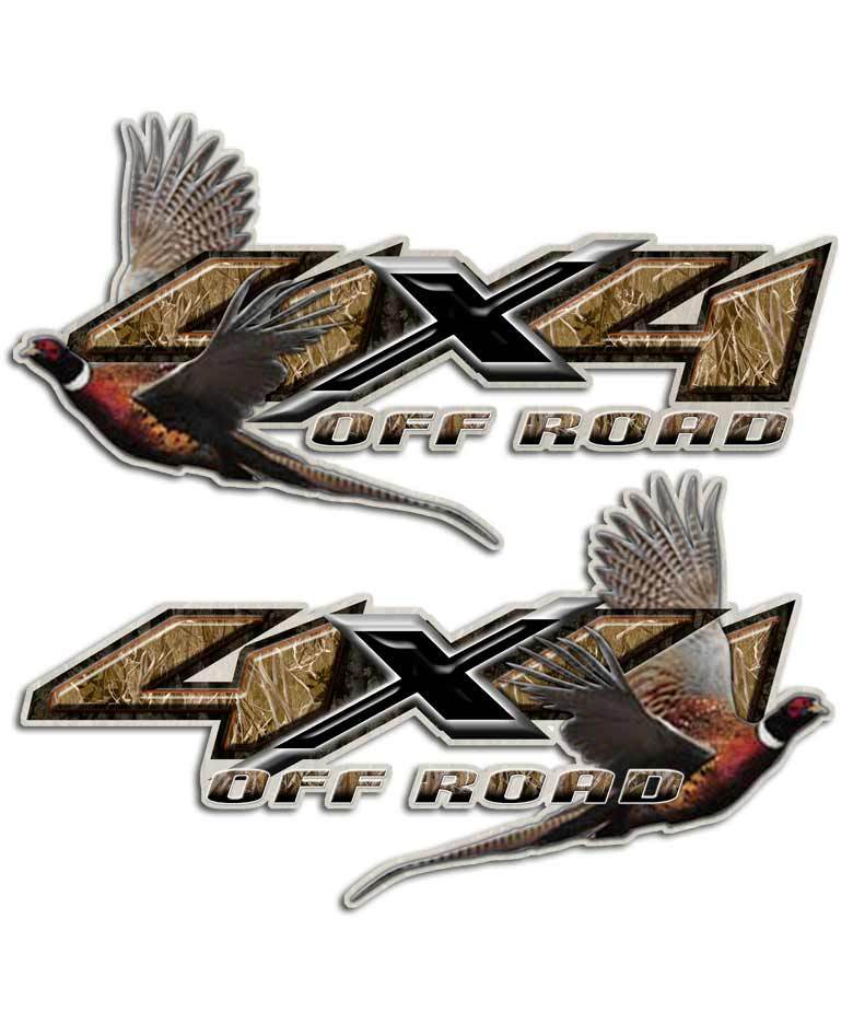 Sticker Pheasant Hunting 4×4 Camouflage Truck Shotgun Dog Bird Decal for Chevy