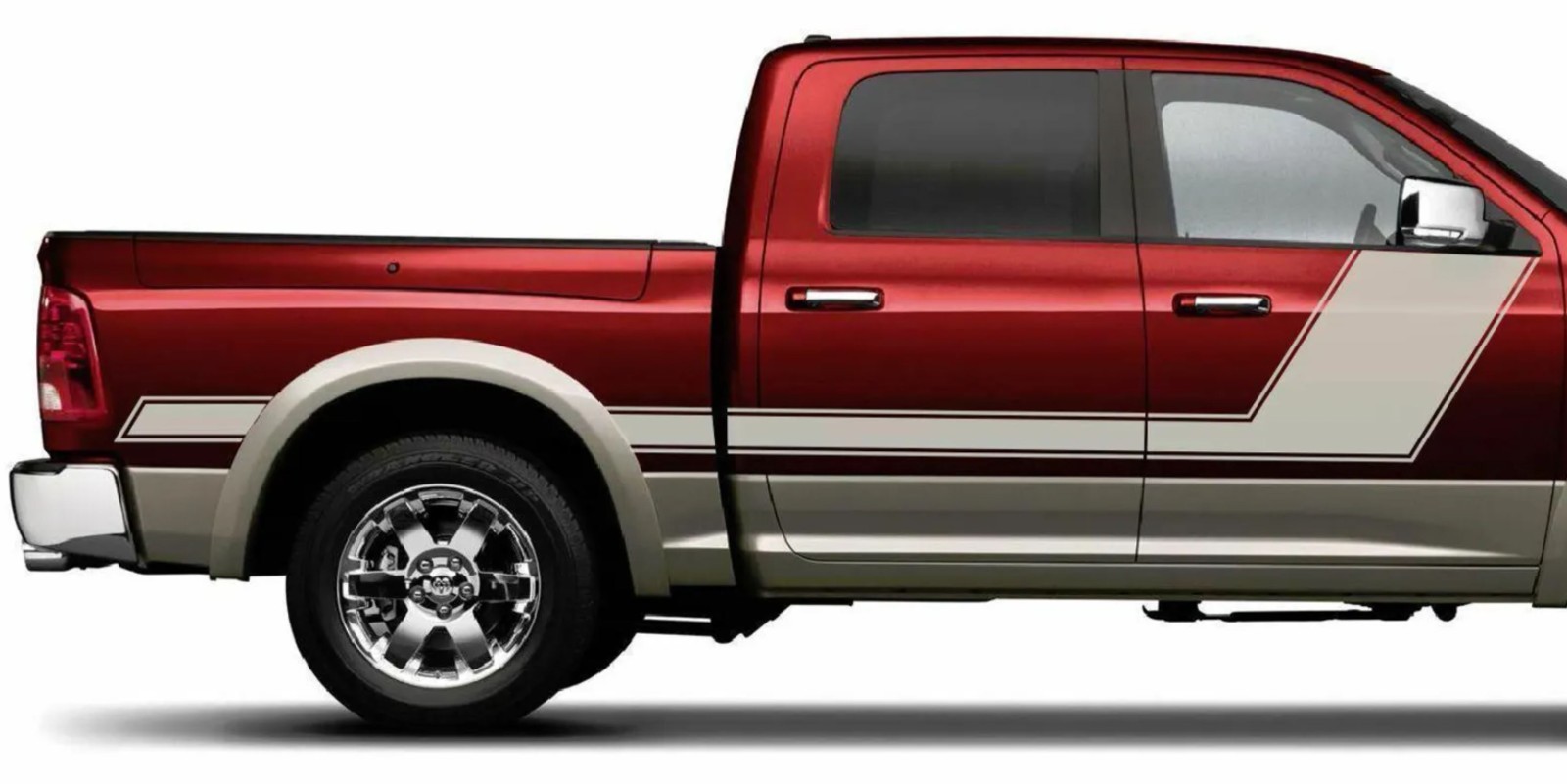 Angled Hockey Sticker Decal Stripe Fits: 09 – 2017 Ram 1500 Quad Crew Cab 3M