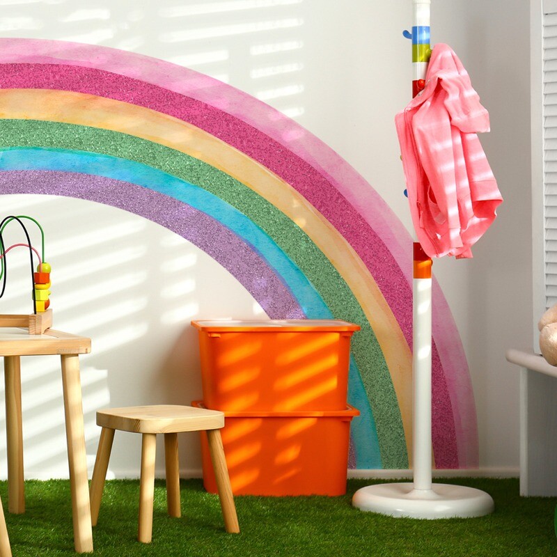Large Rainbow Wall Sticker Decal PVC for Living Room Bedroom Pink Home Decor Art