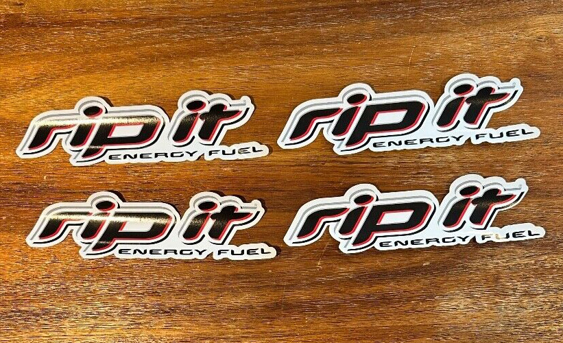 Rip It Energy Fuel Drink Car Decal Skateboard Sticker Military 8" x 2" Lot of 4