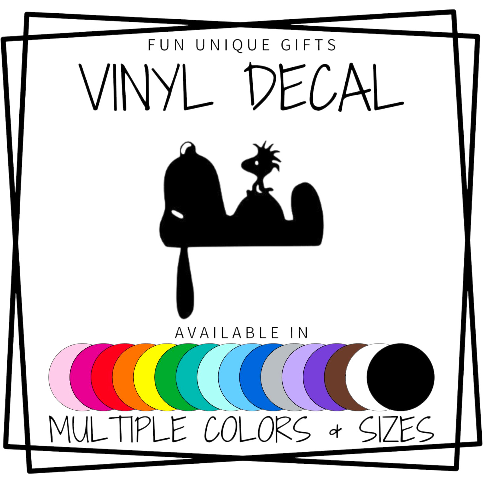 Snoopy & Woodstock Vinyl Decal Sticker -Multiple Colors & Sizes- SHIPS FREE