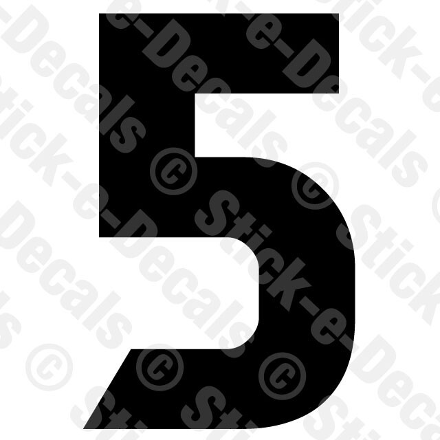 Number Five 5 Vinyl Die Cut Decal Sticker – RACING NUMBER Custom – BEN
