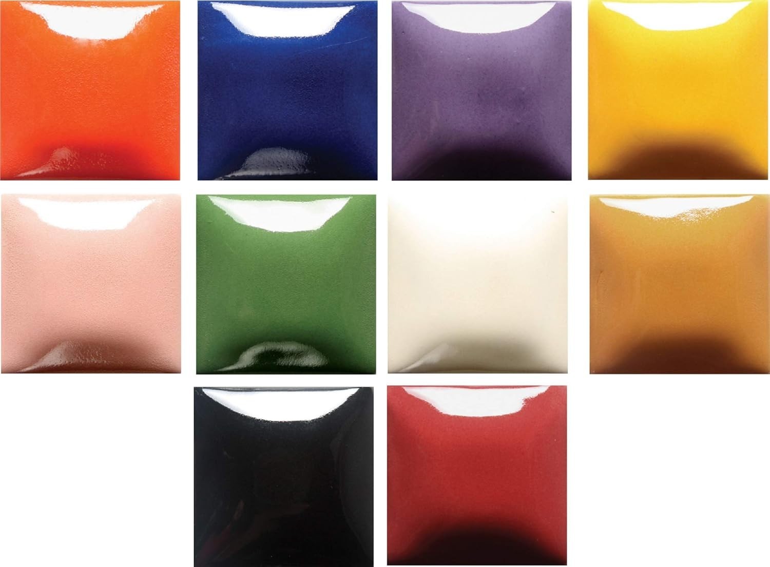 10 Ceramic Underglaze Paint Colors Set for Clay & Bisque – Assorted 2oz Jars + F