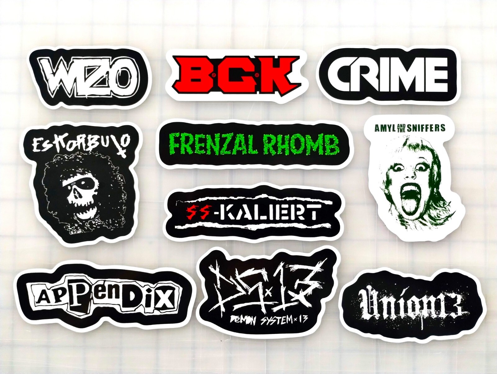 Punk Bands Sticker Pack (10 Stickers) Set 10 Amyl Sniffers Wizo BGK Crime DS13