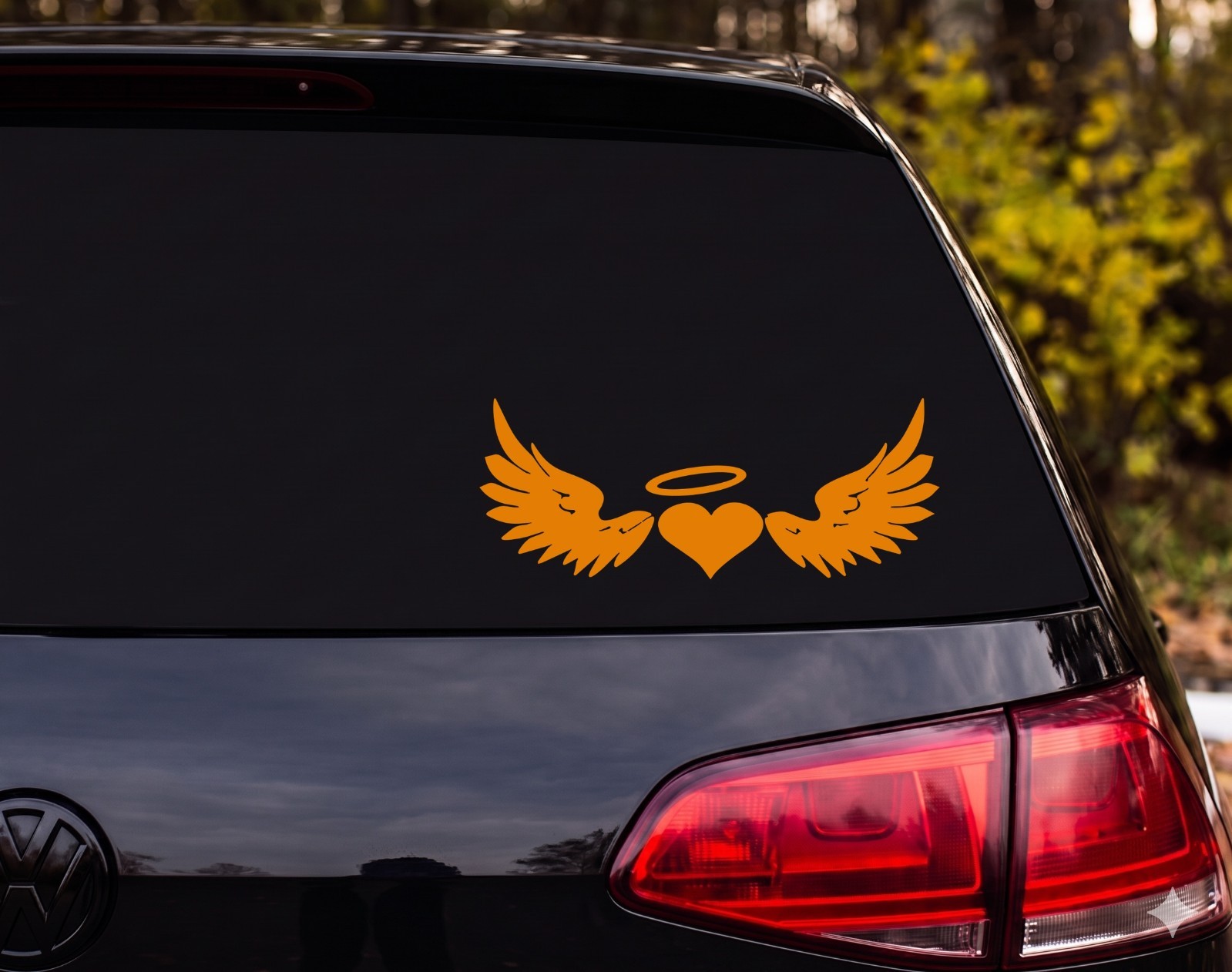 Winged Heart Halo Die Cut Vinyl Decal Custom Car Laptop | Angel Lover Gift