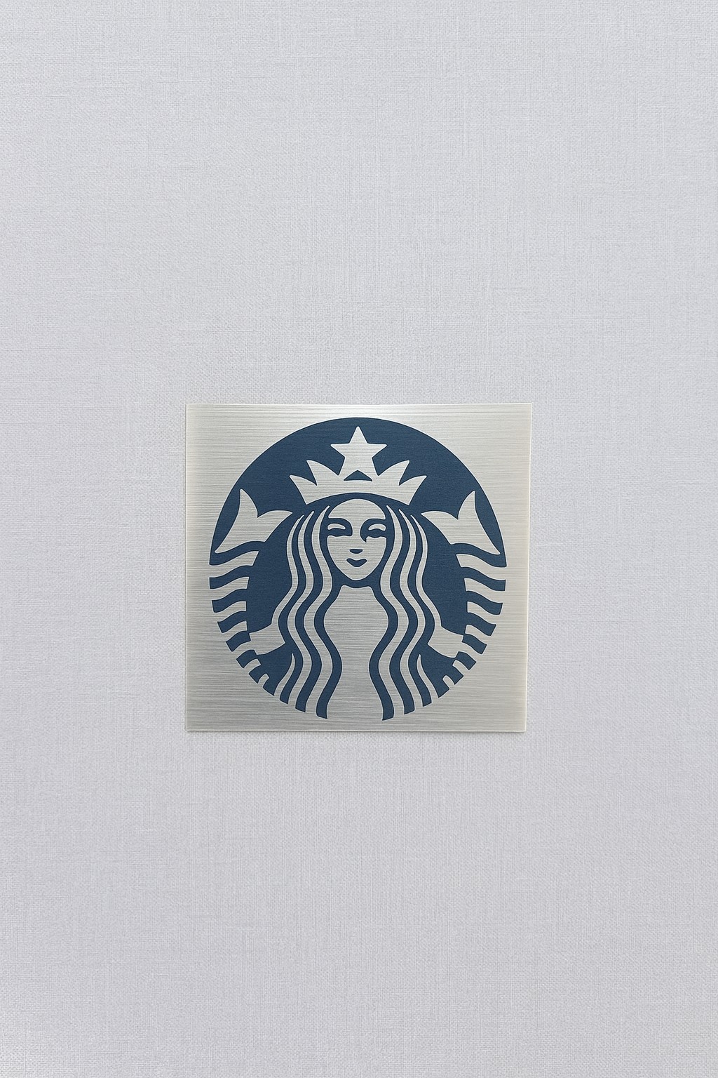 Starbucks Logo Metal Sticker Silver 4-Pack | Premium Metallic Decal Set