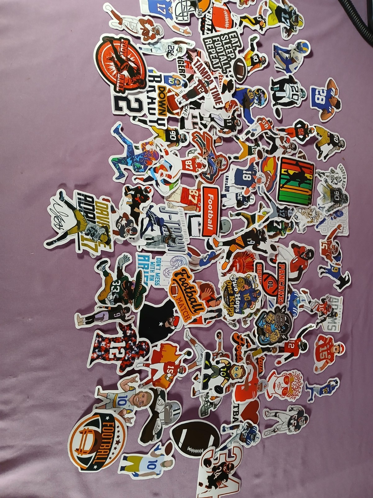 Lot of 97 NFL NCAA Football Stickers Water Bottle Laptop Phone Decals (B1)