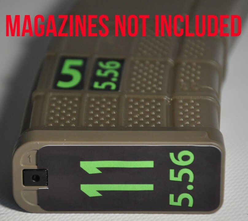 5.56 MAG STICKERS fits LANCER L5AWM 30 ROUND MAGS LIME 7-12