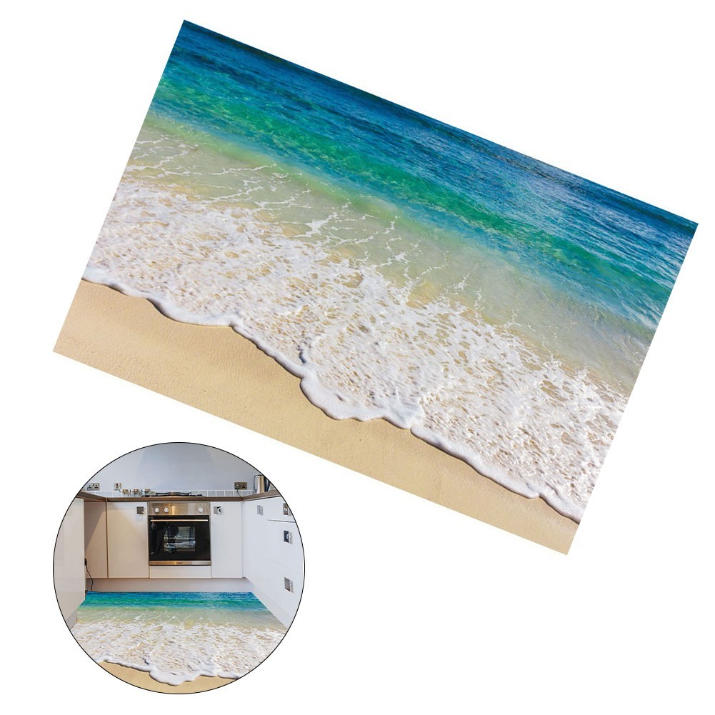 Floor Stickers Sticker None Sea Stickers Waves 1set 35.43*22.83" 90*58 Cm
