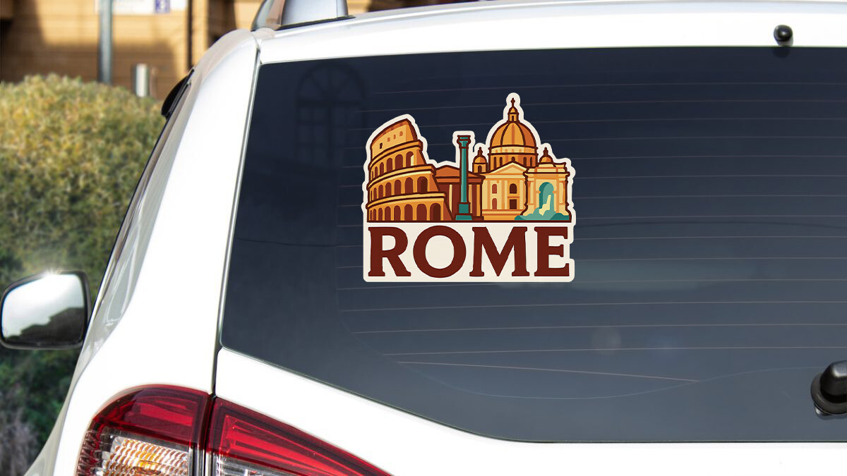 Rome Sticker Decal Vinyl Die-Cut City Skyline Landmark Design