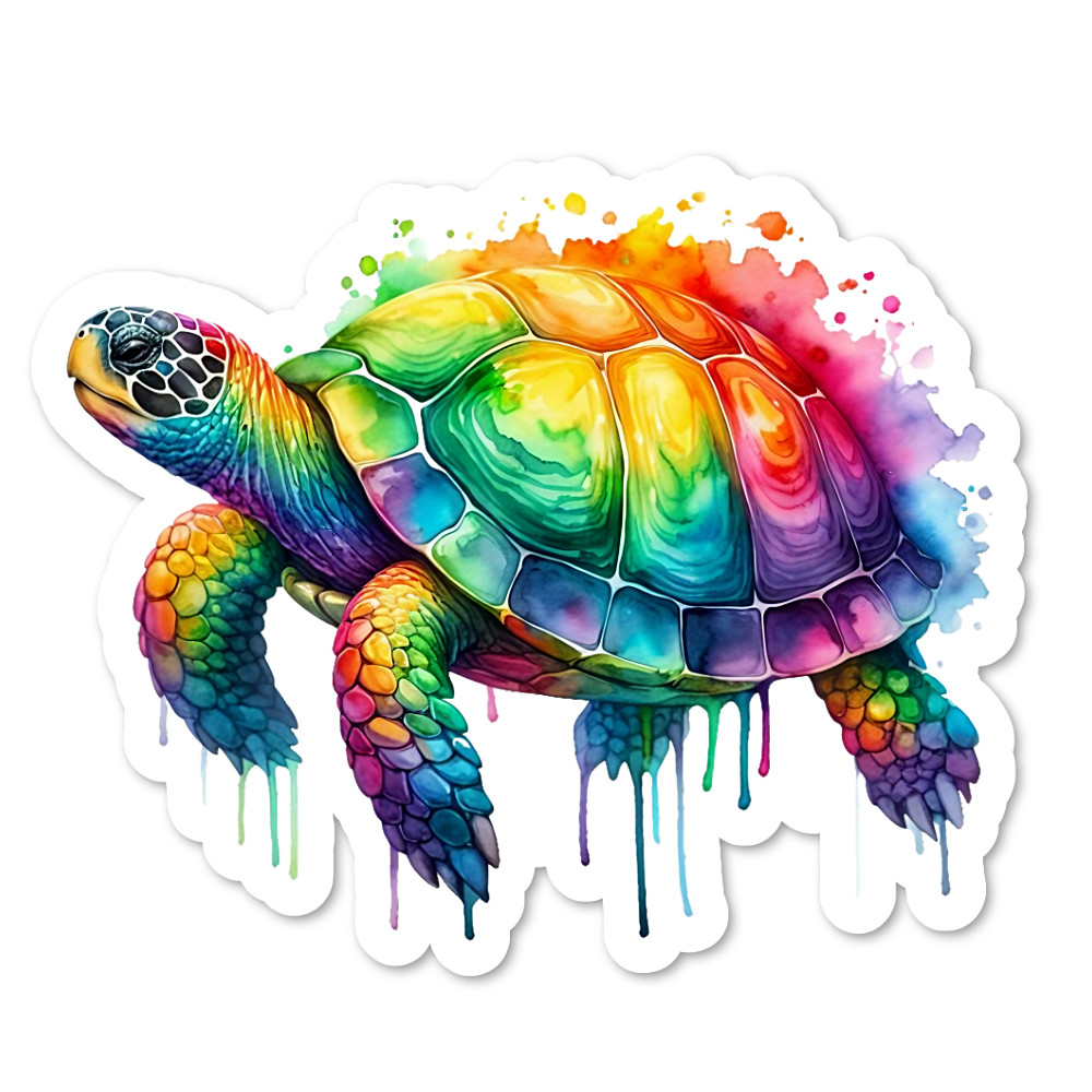 Sea Turtle Wildlife Vinyl Sticker Wildlife, Water Resistant, Laptop Water Bottle