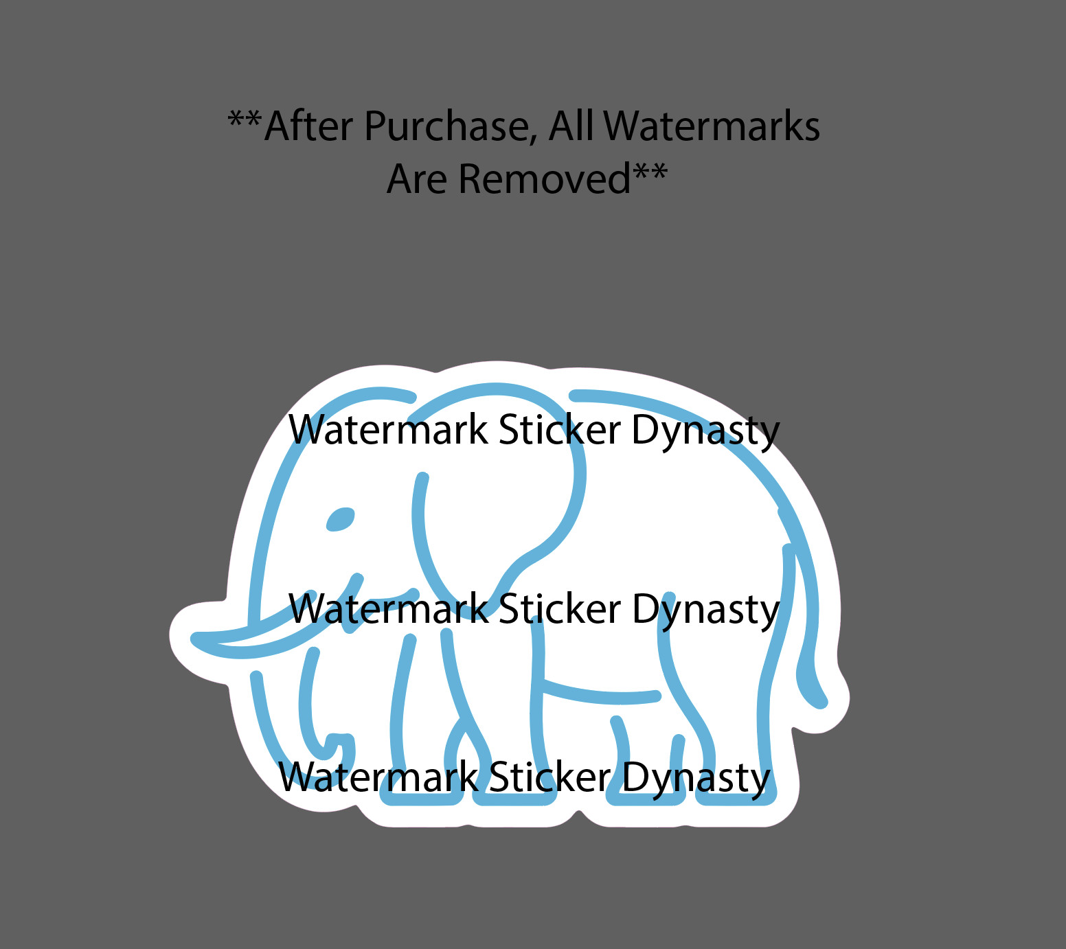 Elephant Minimalist Sticker Waterproof Decal Line Drawing Animal Art Gift NEW
